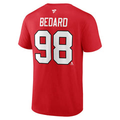 Connor Bedard Chicago Blackhawks Fanatics Authentic Stack Name & Number T-Shirt - Red T-shirts