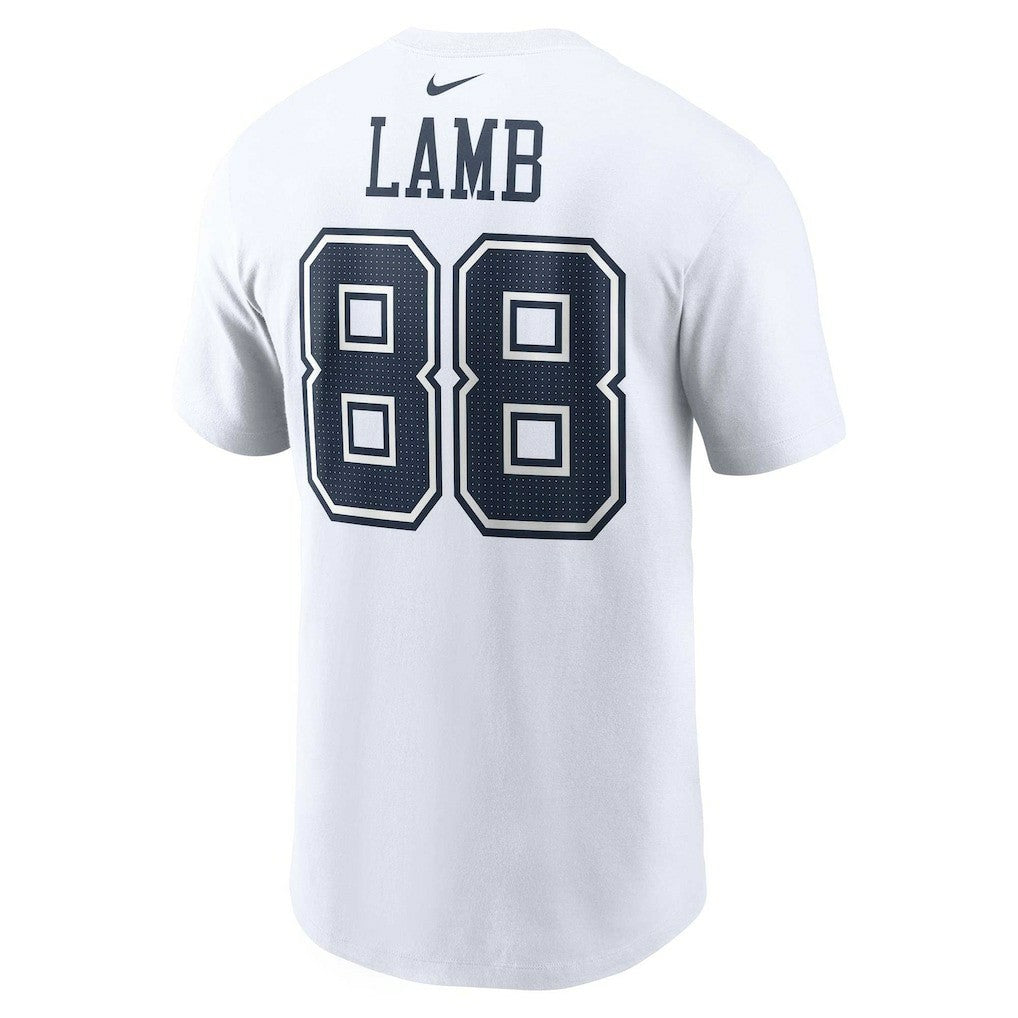 CeeDee Lamb Dallas Cowboys Player Name & Number T-Shirt - White cheap