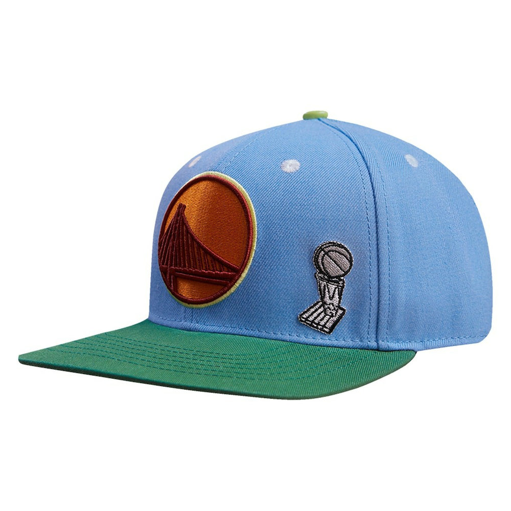 Golden State Warriors Pro Standard Retro Program 2-Tone Snapback Hat sale - Light Blue/Green for sale