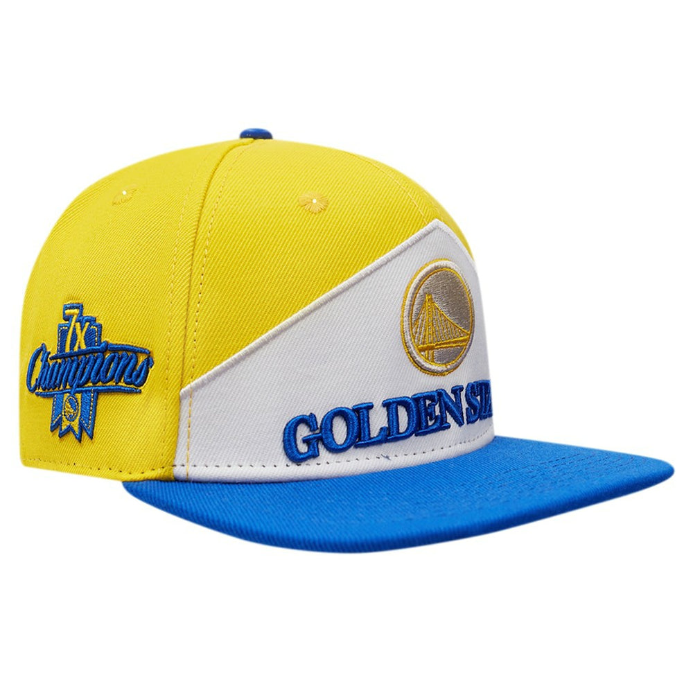 Golden State Warriors Pro Standard Pinch Chevron Adjustable Hat sale - Gold/Royal cheap