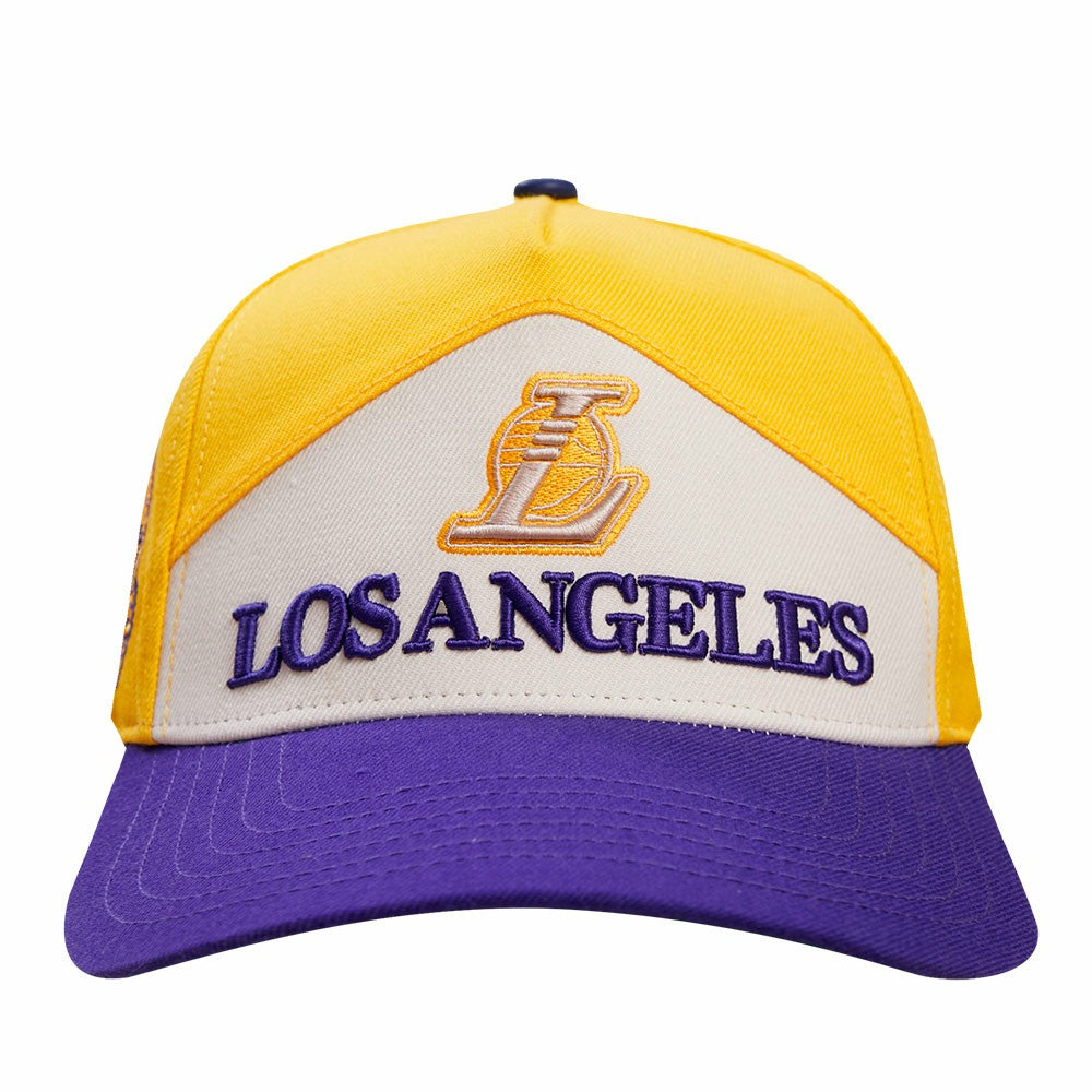 Los Angeles Lakers Pro Standard Pinch Chevron Adjustable Hat - Gold/Purple for sale