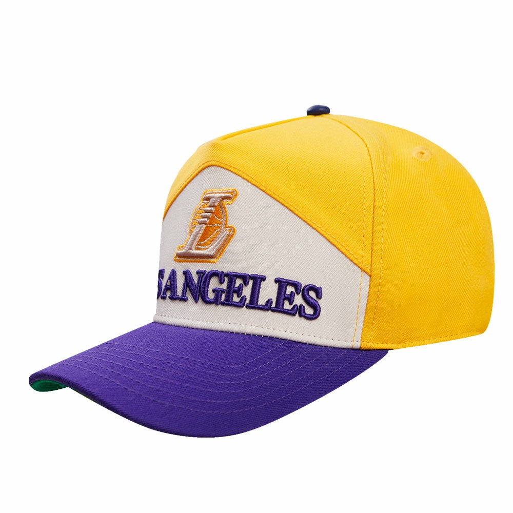 Los Angeles Lakers Pro Standard Pinch Chevron Adjustable Hat - Gold/Purple for sale
