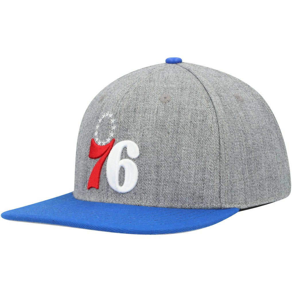 Philadelphia 76ers Pro Standard Classic Logo Two-Tone Snapback Hat - Gray/Royal for sale