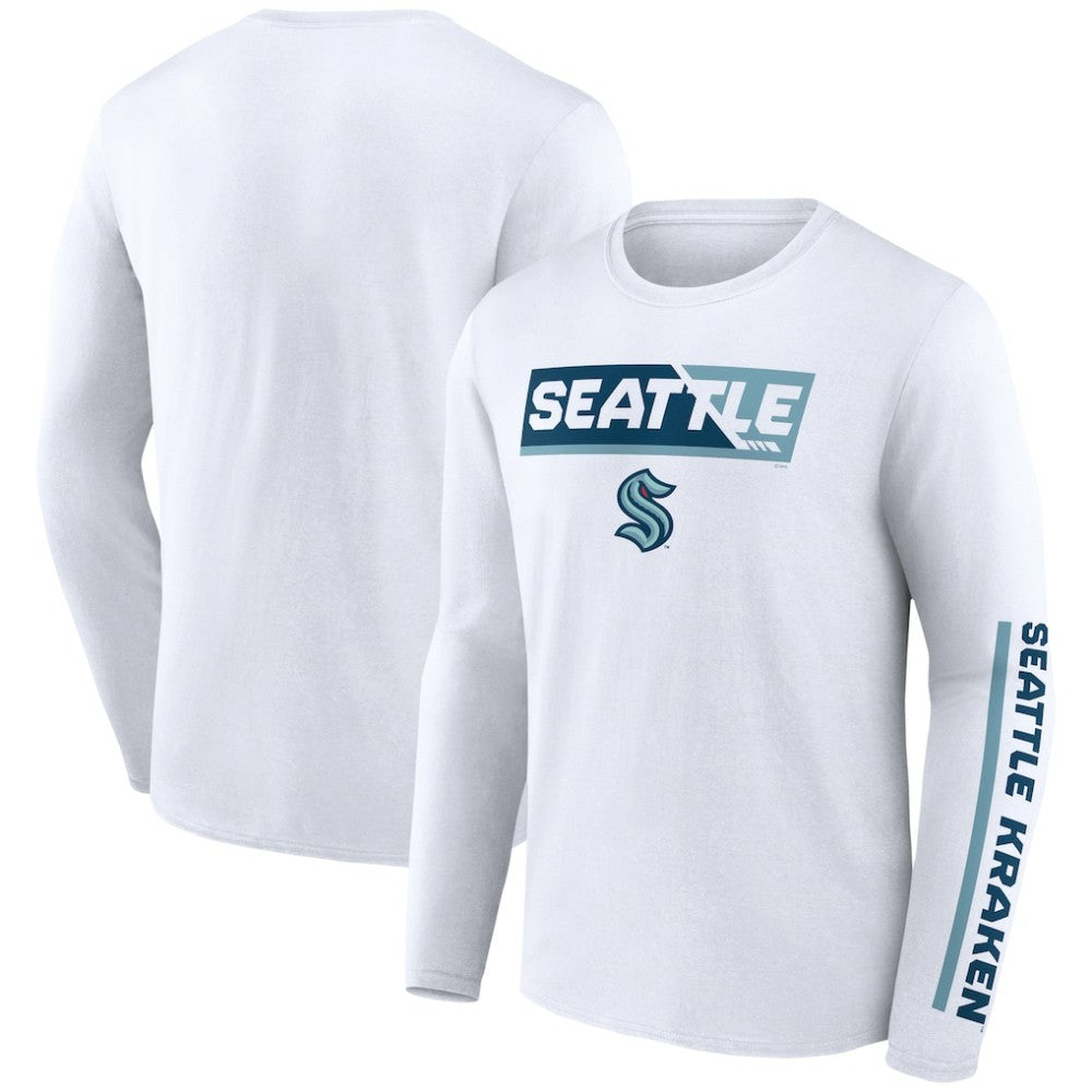 Seattle Kraken Fanatics Breakaway Combo Long Sleeve T-Shirt - White T-shirts