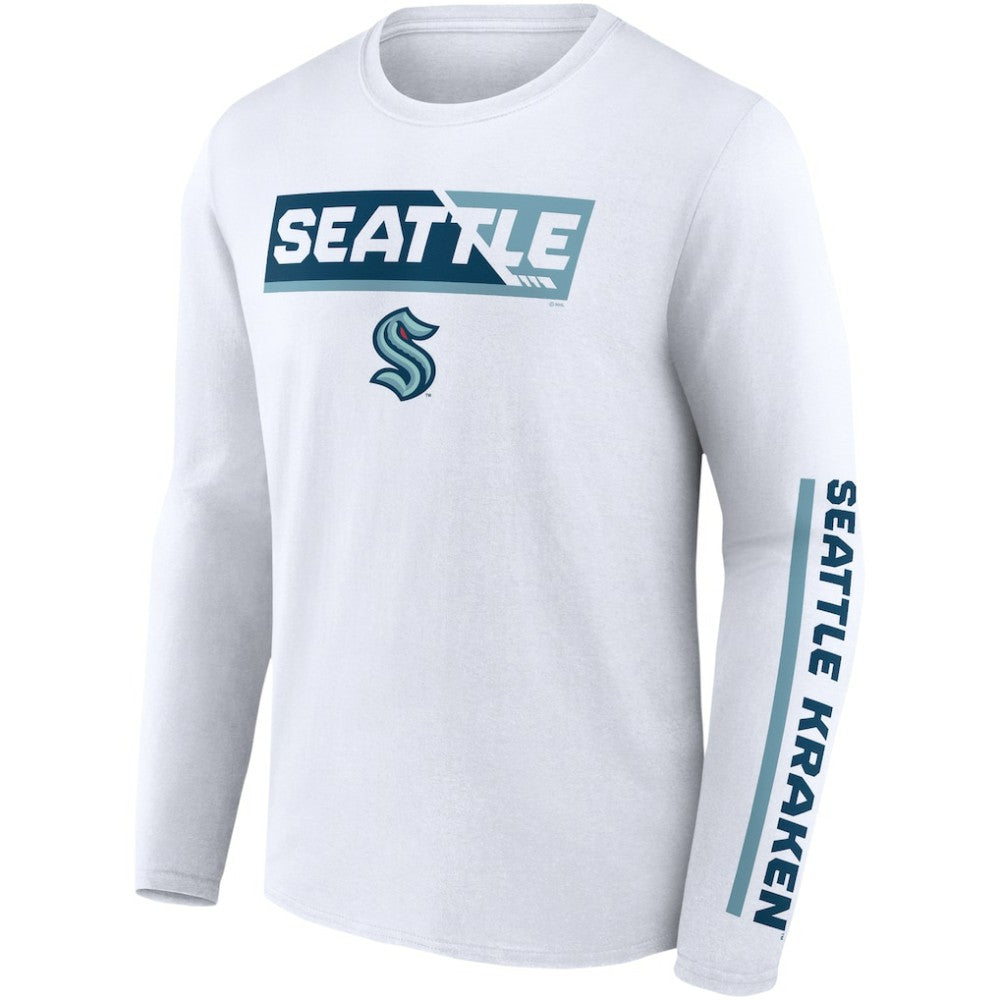 Seattle Kraken Fanatics Breakaway Combo Long Sleeve T-Shirt - White T-shirts
