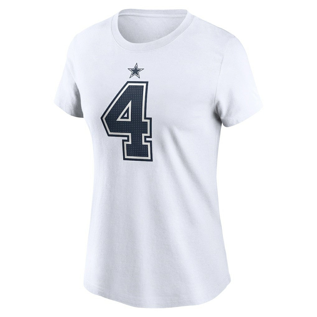 Dak Prescott Dallas Cowboys Women's Player Name & Number T-Shirt - White sale