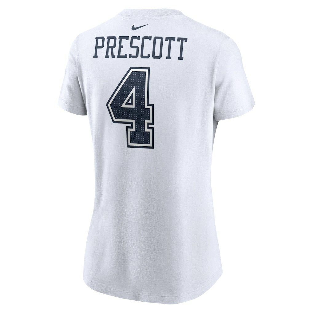 Dak Prescott Dallas Cowboys Women's Player Name & Number T-Shirt - White sale