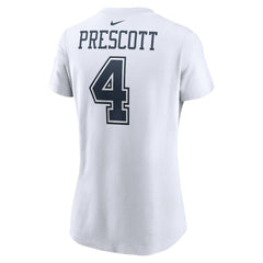 Dak Prescott Dallas Cowboys Women's Player Name & Number T-Shirt - White sale