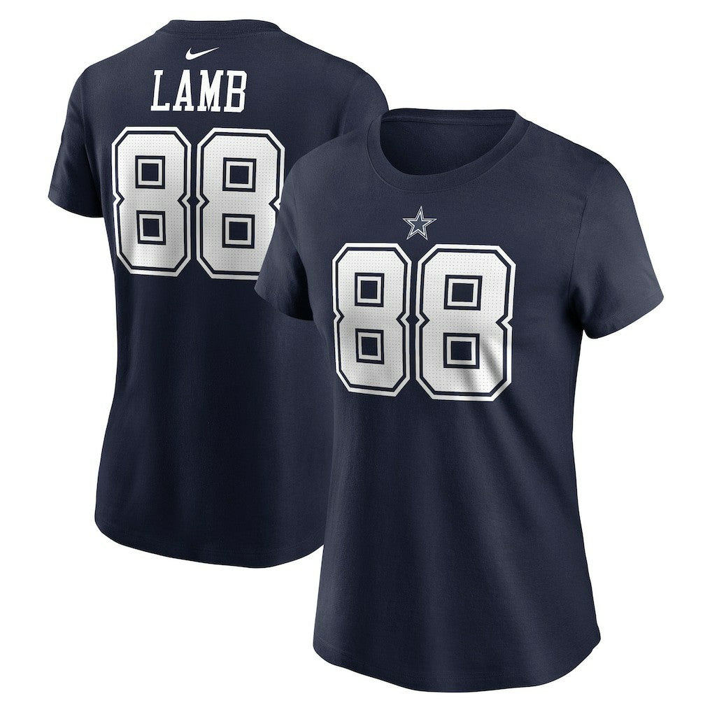 CeeDee Lamb Dallas Cowboys Women's Player Name & Number T-Shirt - Navy on sale