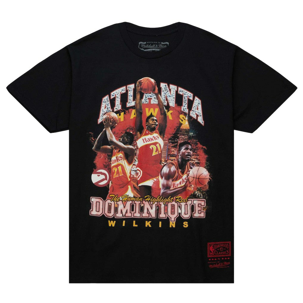 Dominique Wilkins Atlanta Hawks Hardwood Classics Bling Concert Player T-Shirt - Black online