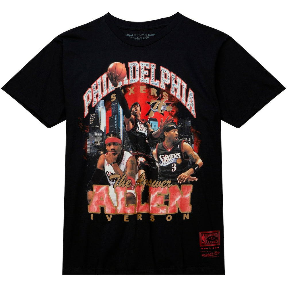 Allen Iverson Philadelphia 76ers Hardwood Classics Bling Concert Player T-Shirt - Black on sale