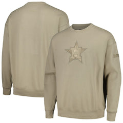 Houston Astros Pro Standard Neutral Drop Shoulder Pullover Sweatshirt Pewter