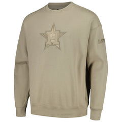 Houston Astros Pro Standard Neutral Drop Shoulder Pullover Sweatshirt Pewter