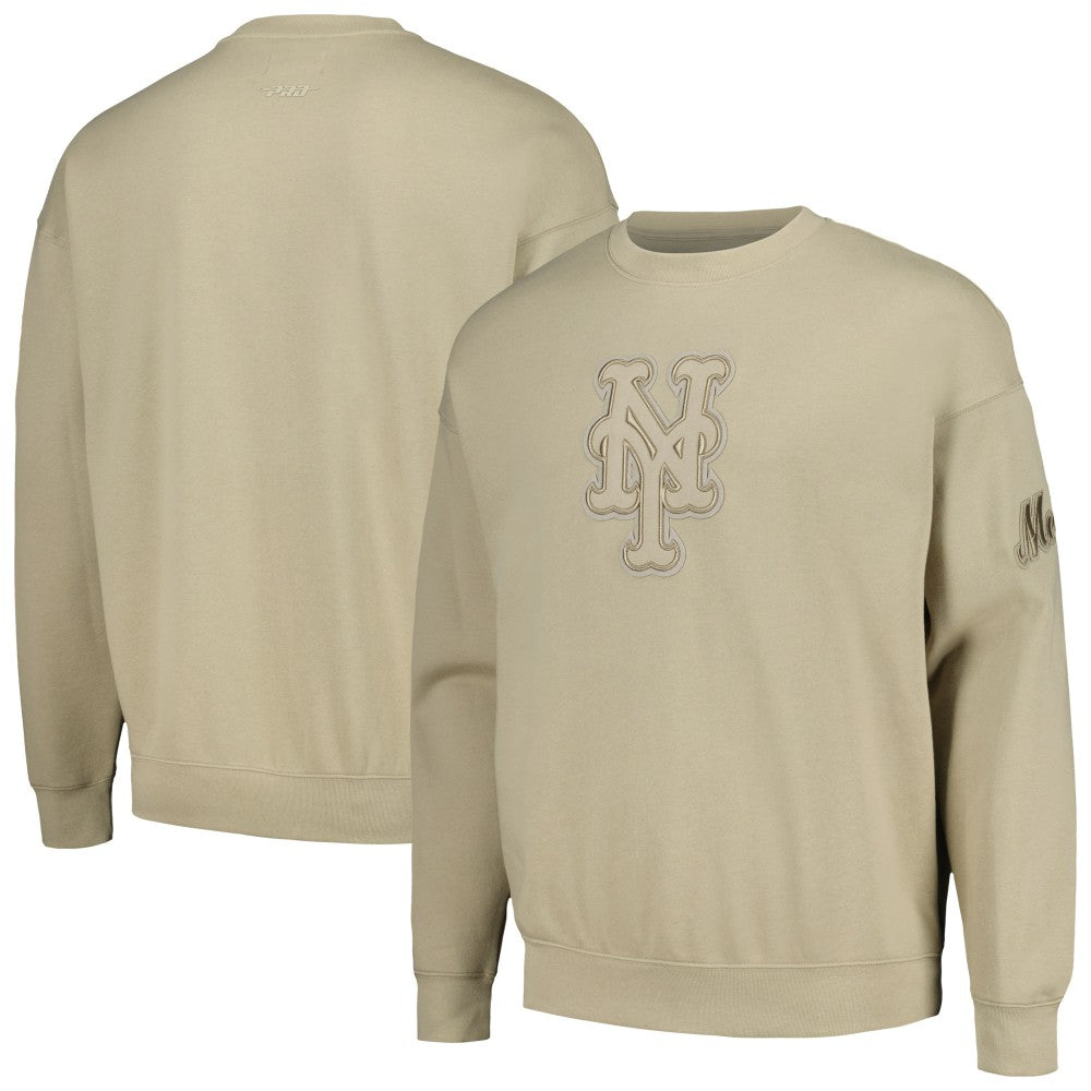 New York Mets Pro Standard Neutral Drop Shoulder Pullover Sweatshirt Pewter