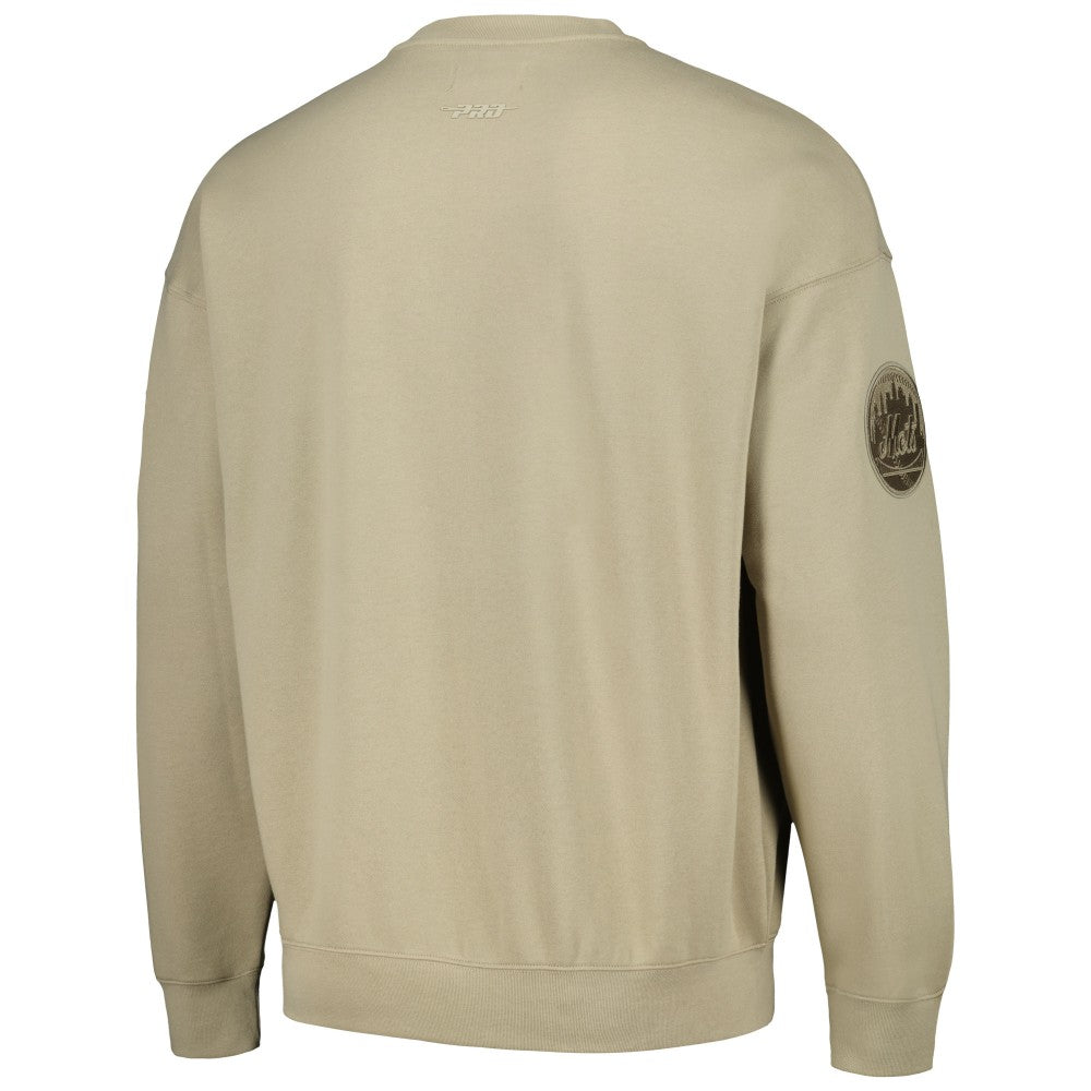 New York Mets Pro Standard Neutral Drop Shoulder Pullover Sweatshirt Pewter