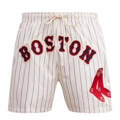 Boston Red Sox Pro Standard Pinstripe Retro Classic Woven Shorts Cream