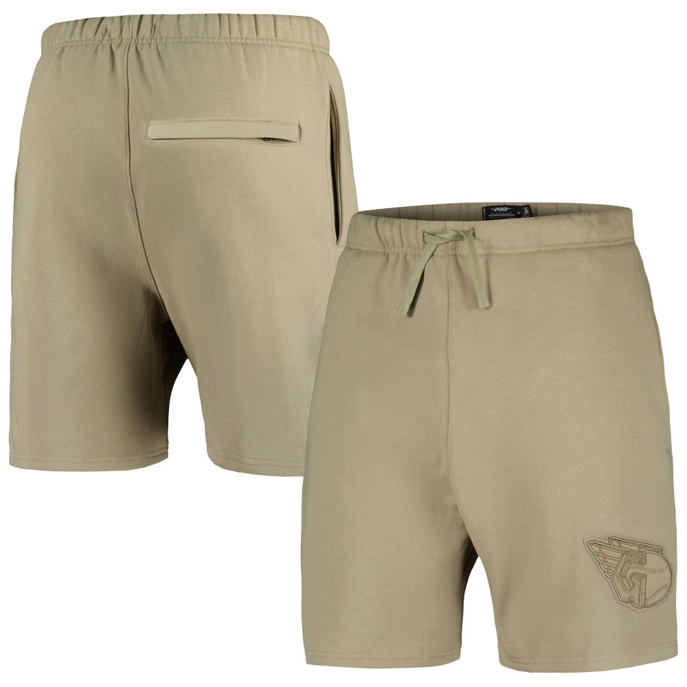Cleveland Guardians Pro Standard Neutral Fleece Shorts Khaki