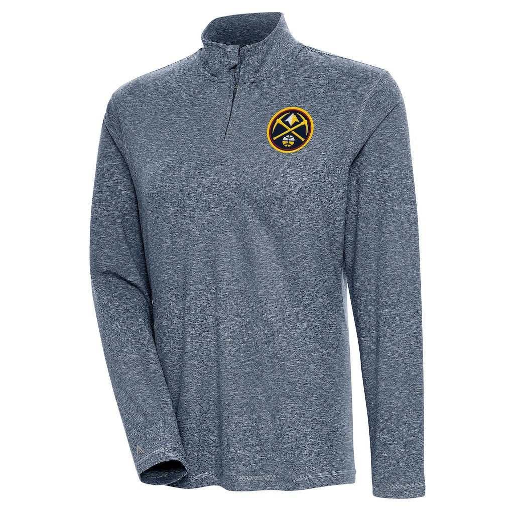 Denver Nuggets Antigua Women's Confront Quarter-Zip Pullover Top sale - Heather Navy cheap