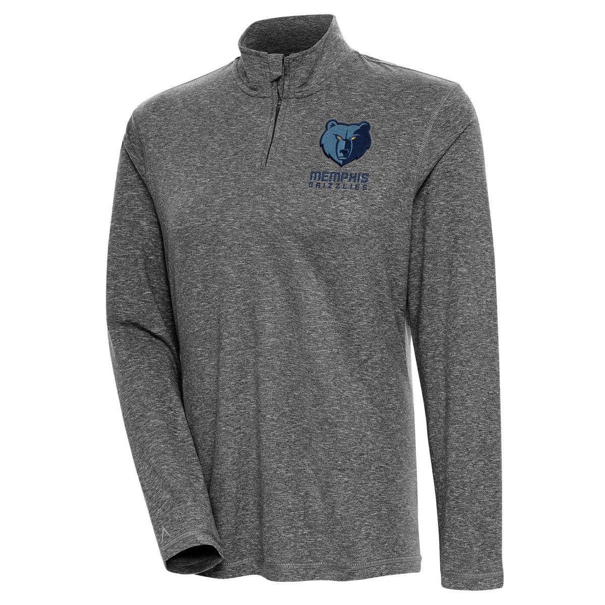 Memphis Grizzlies Antigua Women's Confront Quarter-Zip Pullover Top - Heather Black online