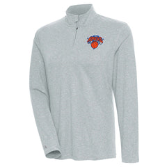 New York Knicks Antigua Women's Confront Quarter-Zip Pullover Top - Heather Gray cheap