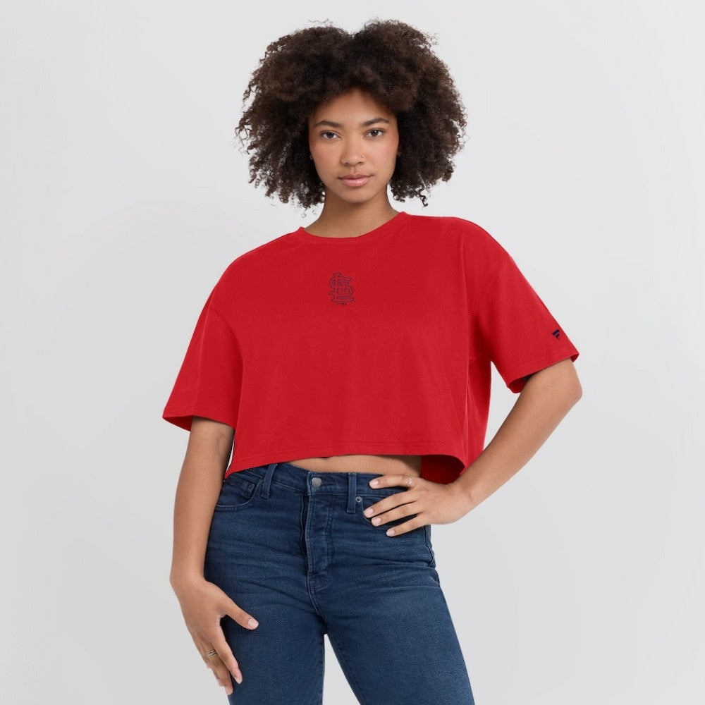 St. Louis Cardinals Women's Elements Super Soft Boxy Cropped T-Shirt Red