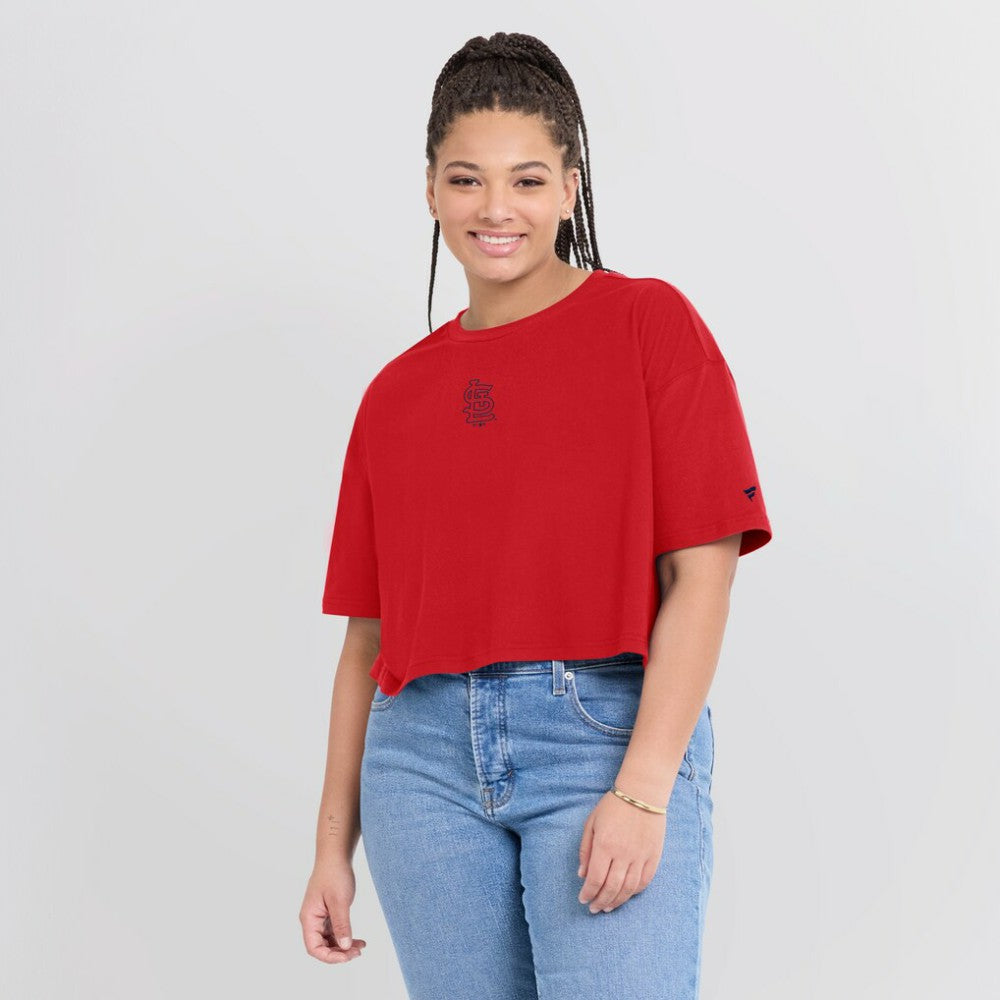St. Louis Cardinals Women's Elements Super Soft Boxy Cropped T-Shirt Red