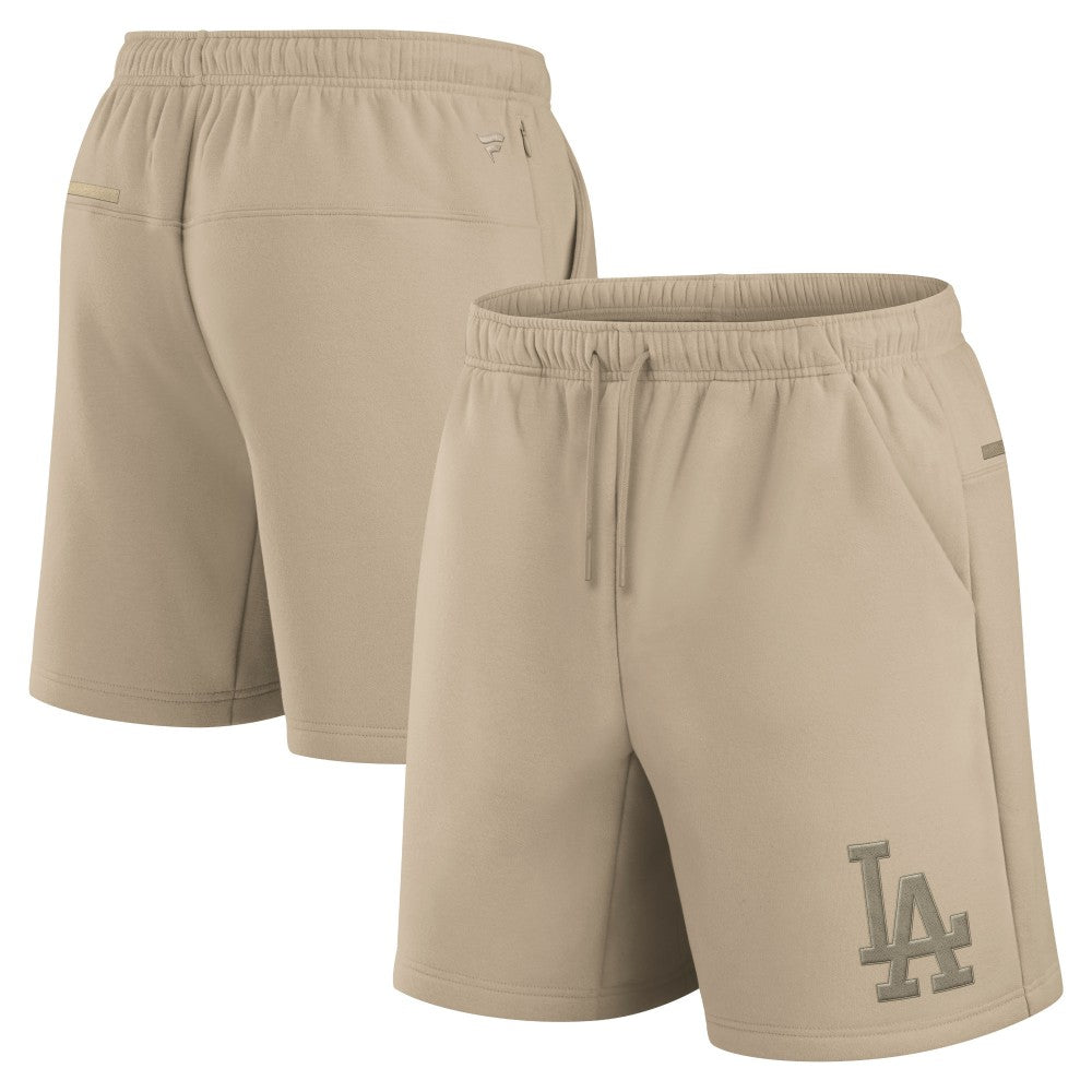 Los Angeles Dodgers Unisex Elements Super Soft Fleece Shorts Khaki