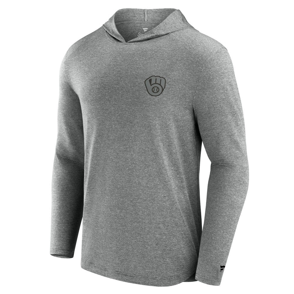 Milwaukee Brewers Front Office Tech Lightweight Hoodie T-Shirt Black
