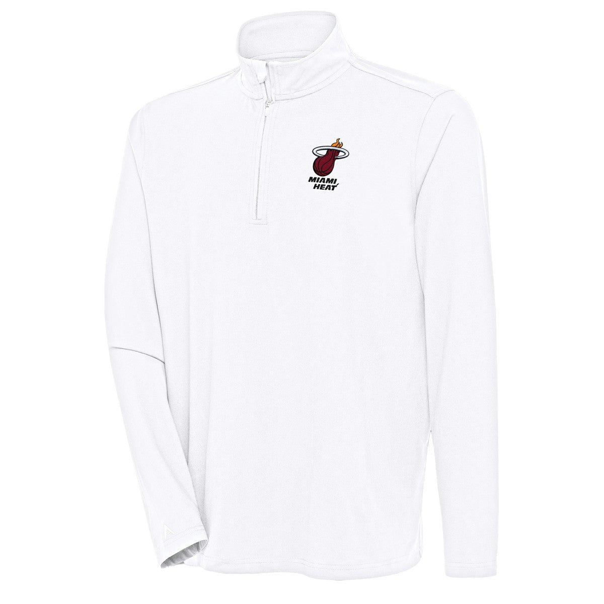 Miami Heat Antigua Hunk Quarter-Zip Pullover Top - White cheap