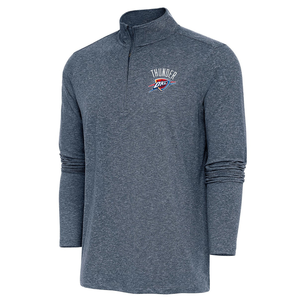 Oklahoma City Thunder Antigua Hunk Quarter-Zip Pullover Top - Heather Navy discount