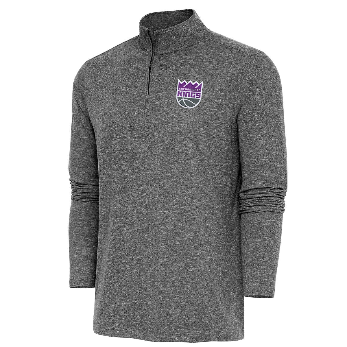 Sacramento Kings Antigua Hunk Quarter-Zip Pullover Top - Heather Black online
