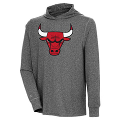 Chicago Bulls Antigua Saga Long Sleeve Hoodie T-Shirt - Heather Black for sale