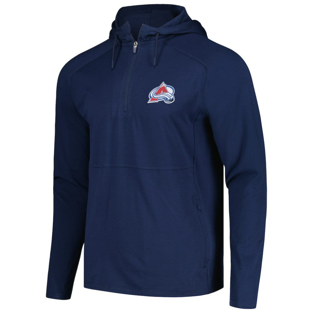 Colorado Avalanche Antigua Spikes Raglan Quarter-Zip Hoodie - Heather Navy Hoodies