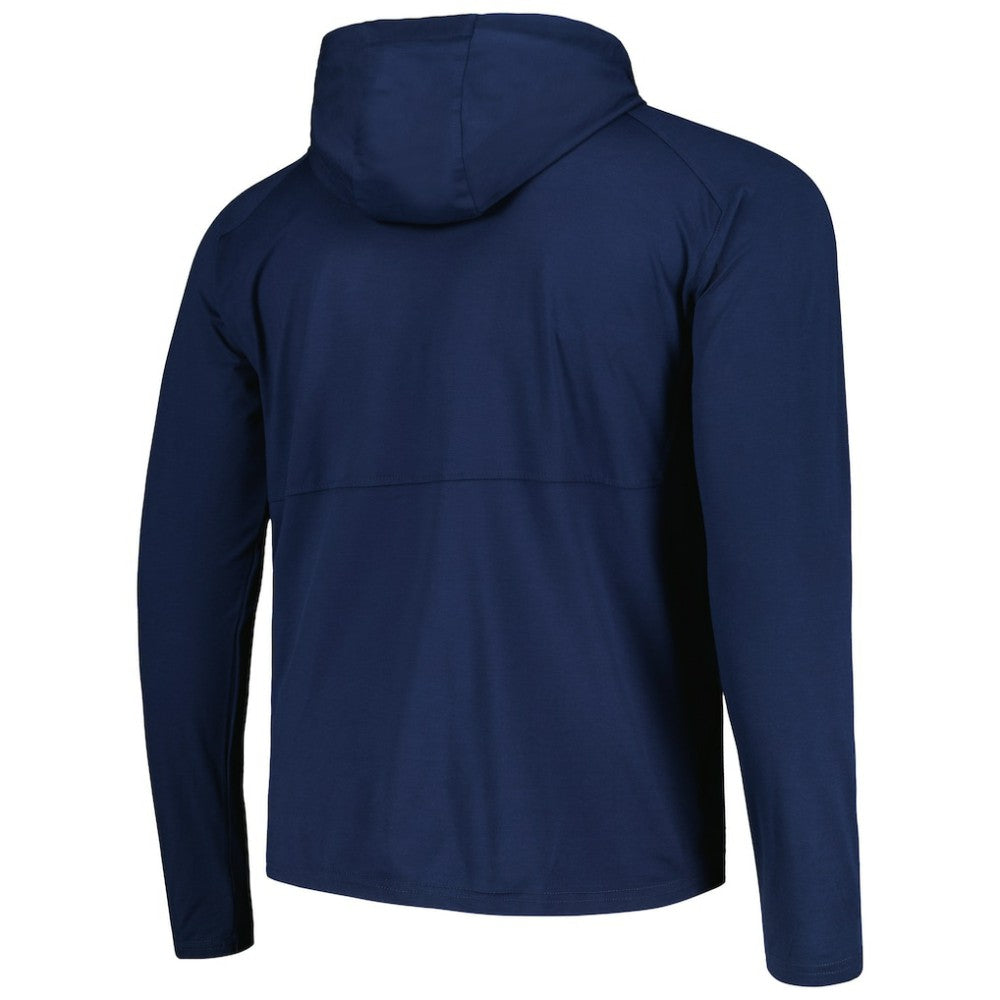 Colorado Avalanche Antigua Spikes Raglan Quarter-Zip Hoodie - Heather Navy Hoodies