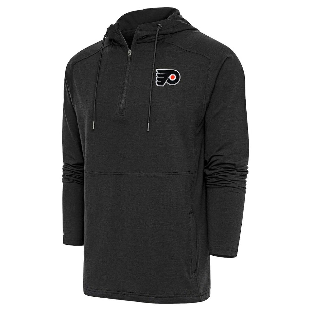 Philadelphia Flyers Antigua Spikes Raglan Quarter-Zip Hoodie - Heather Black Hoodies