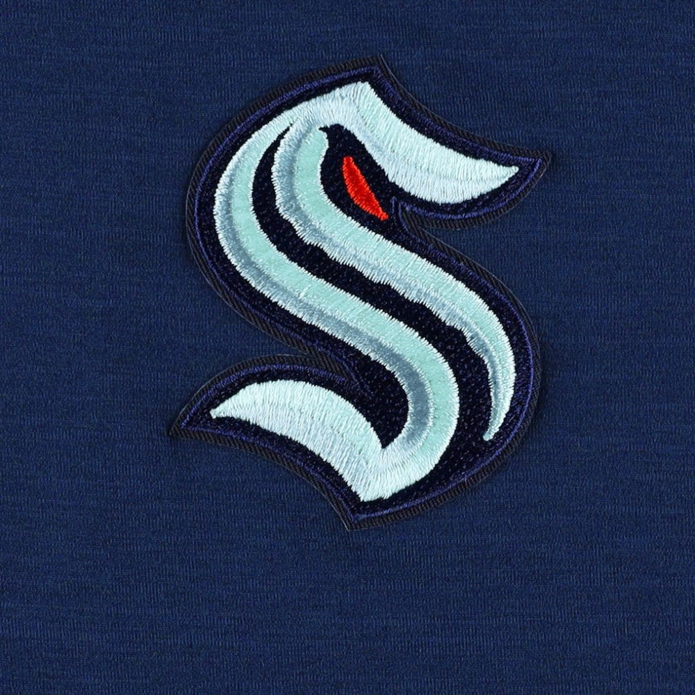 Seattle Kraken Antigua Spikes Raglan Quarter-Zip Hoodie - Heather Navy Hoodies