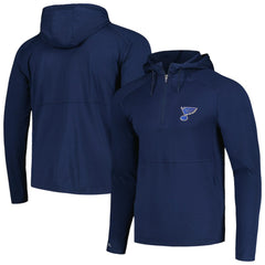 St. Louis Blues Antigua Spikes Raglan Quarter-Zip Hoodie - Heather Navy Hoodies