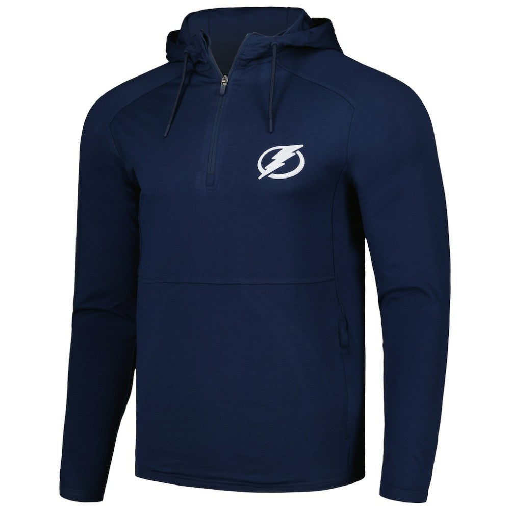 Tampa Bay Lightning Antigua Spikes Raglan Quarter-Zip Hoodie - Heather Navy Hoodies