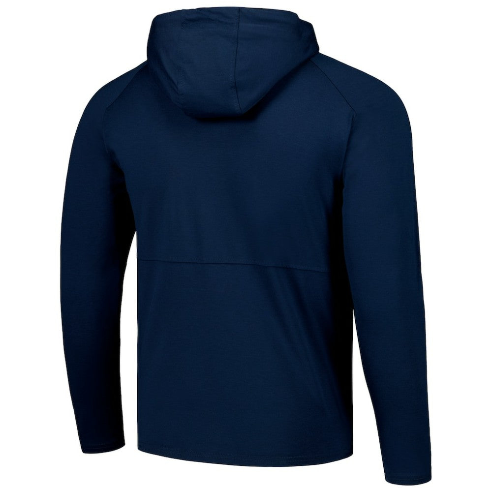 Tampa Bay Lightning Antigua Spikes Raglan Quarter-Zip Hoodie - Heather Navy Hoodies