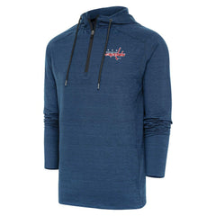 Washington Capitals Antigua Spikes Raglan Quarter-Zip Hoodie - Heather Navy Hoodies