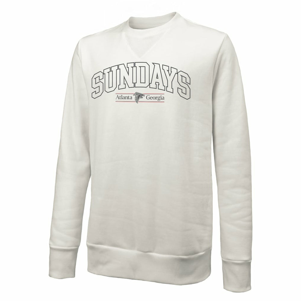 Atlanta Falcons Majestic Threads Unisex Sundays Block Letter Crewneck Pullover Sweatshirt - White online