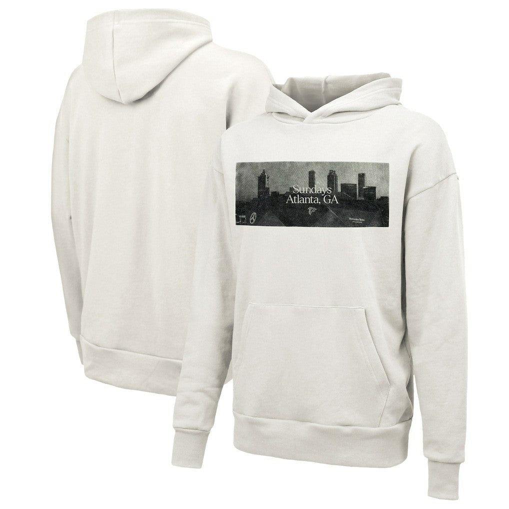 Atlanta Falcons Majestic Threads Unisex Sundays Skyline Pullover Hoodie - White sale