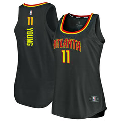 Trae Young Atlanta Hawks Women's Fast Break Tank Jersey - Icon Edition - Black cheap