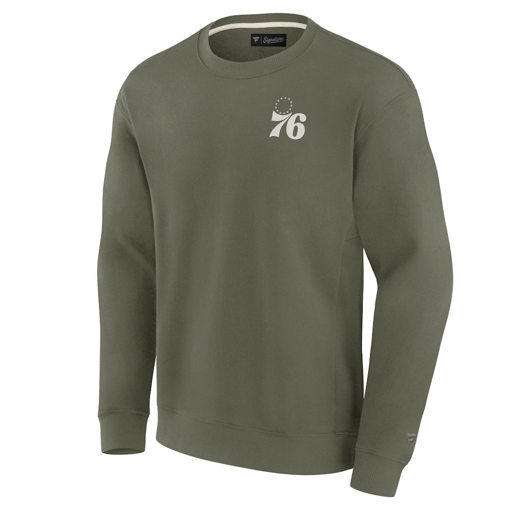 Philadelphia 76ers Unisex Elements Super Soft Fleece Pullover Sweatshirt - Olive on sale