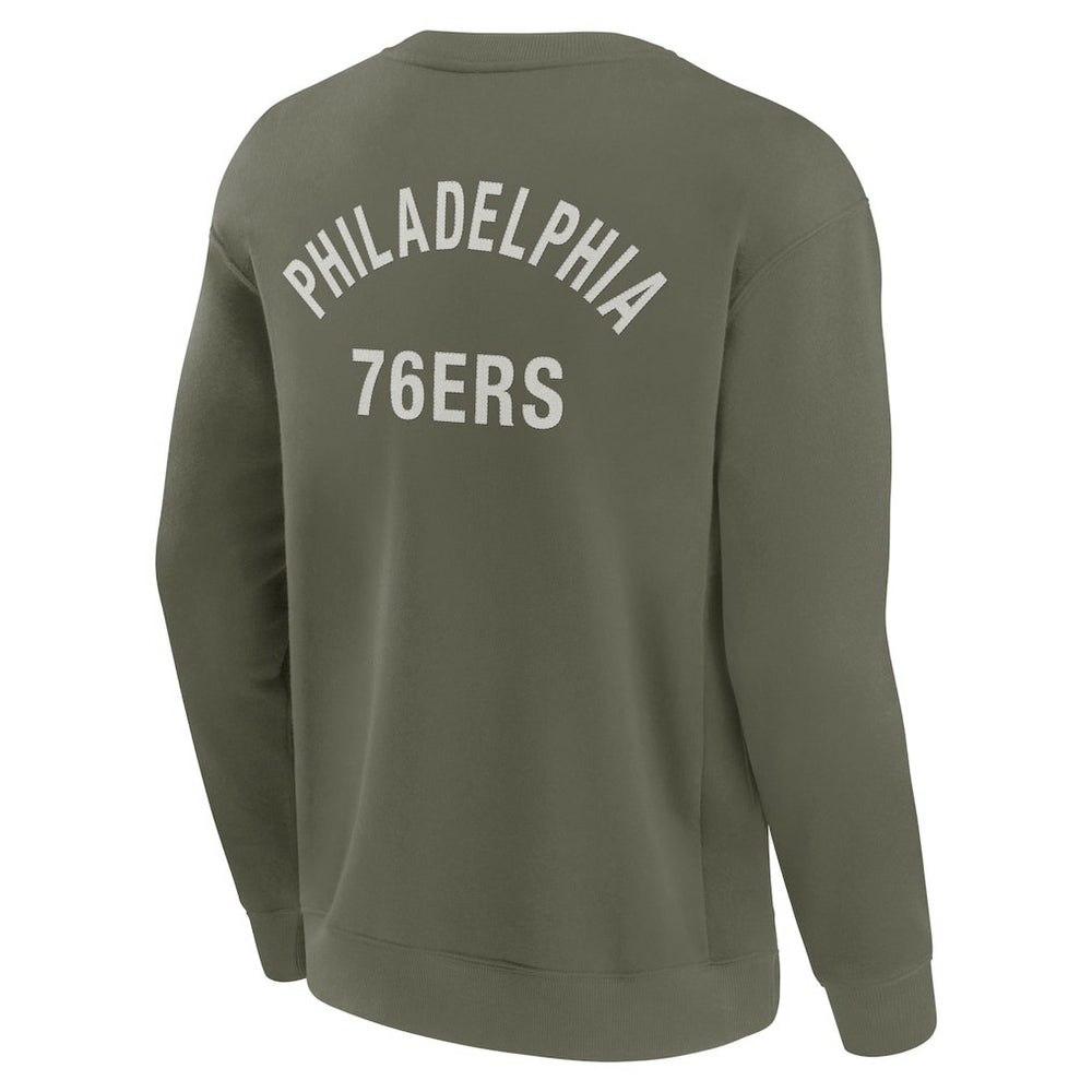Philadelphia 76ers Unisex Elements Super Soft Fleece Pullover Sweatshirt - Olive on sale
