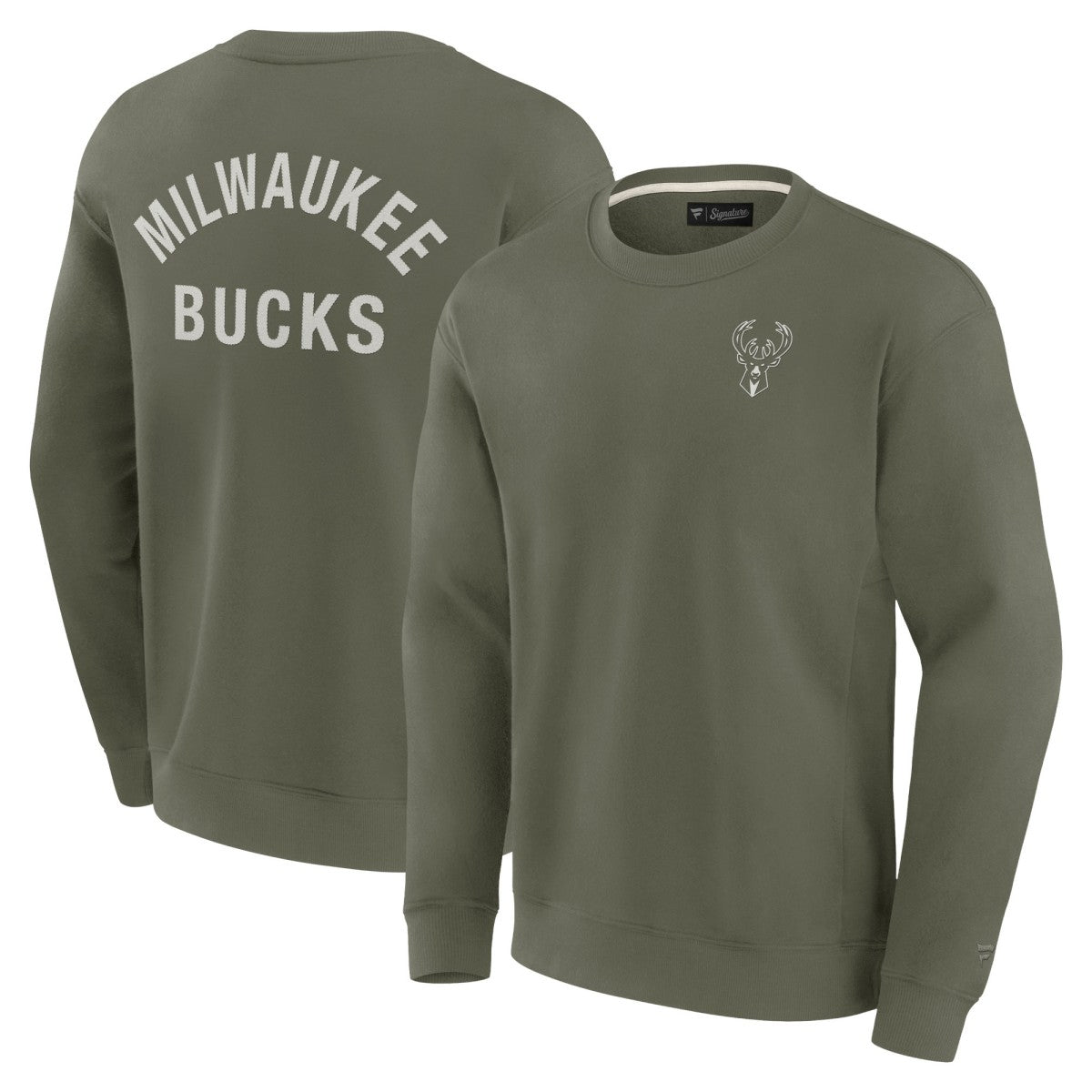 Milwaukee Bucks Unisex Elements Super Soft Fleece Pullover Sweatshirt - Olive on sale