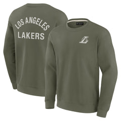 Los Angeles Lakers Unisex Elements Super Soft Fleece Pullover Sweatshirt - Olive cheap