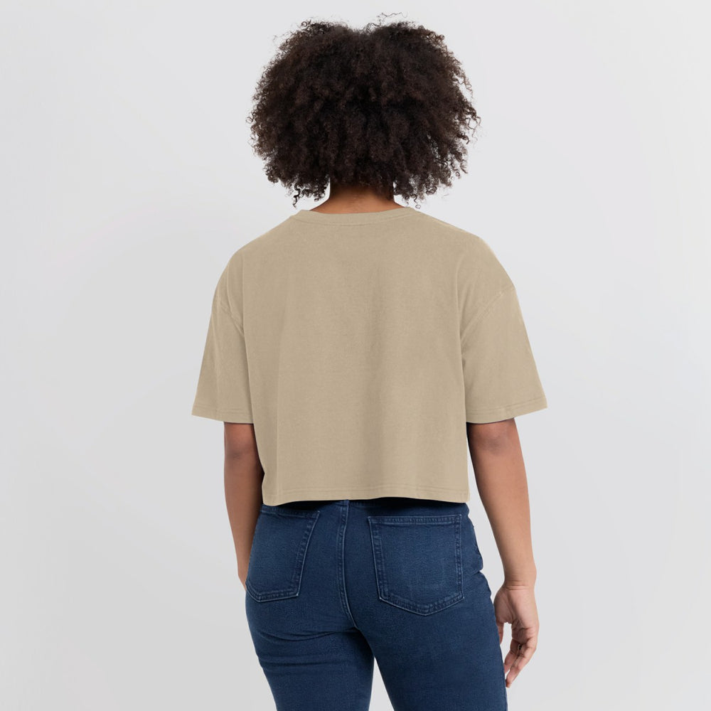 Portland Trail Blazers Women's Elements Super Soft Boxy Cropped T-Shirt - Khaki cheap