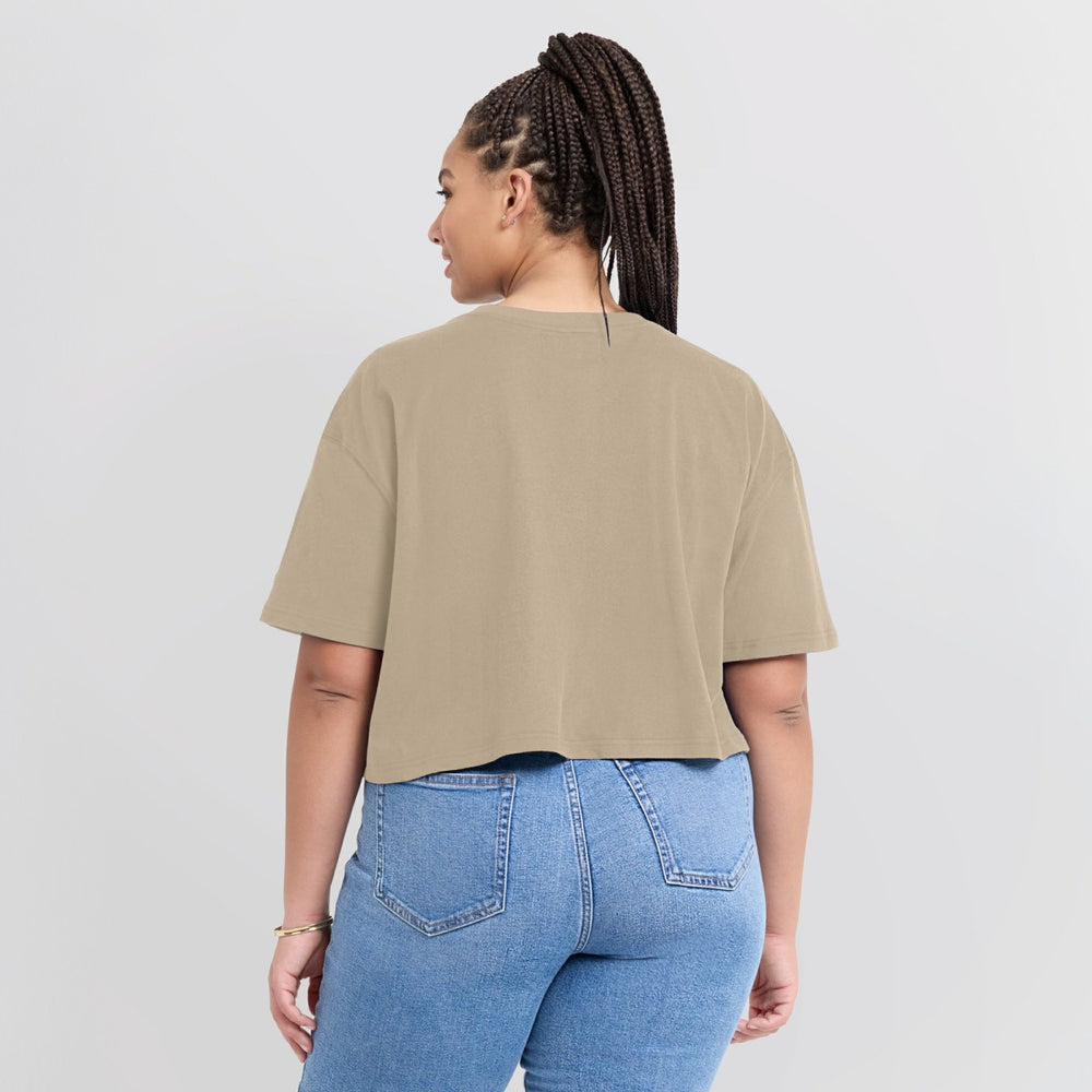 Miami Heat Women's Elements Super Soft Boxy Cropped T-Shirt - Khaki online