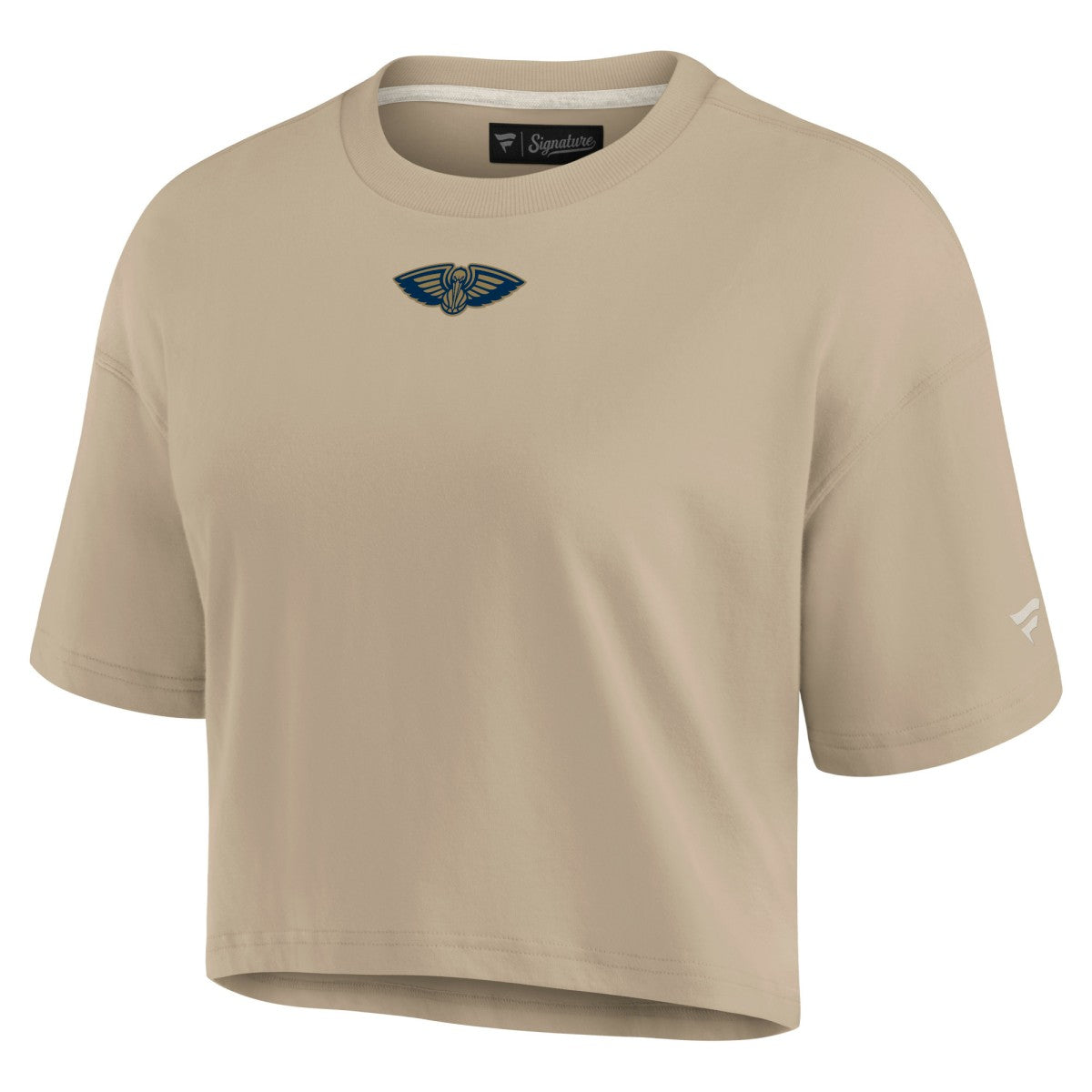 New Orleans Pelicans Women's Elements Super Soft Boxy Cropped T-Shirt - Khaki sale